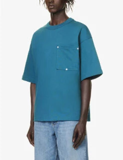 Bottega Veneta Patch-pocket Boxy-fit Cotton-jersey T-shirt 10 Bottega Veneta Patch-pocket Boxy-fit Cotton-jersey T-shirt -KOOPES Clothing Shop R04157982 PACIFIC ALT02