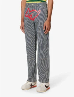 Hickory Striped Straight-leg Cotton Trousers -KOOPES Clothing Shop R04158127 HICKORY ALT02