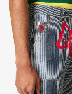 Hickory Striped Straight-leg Cotton Trousers -KOOPES Clothing Shop R04158127 HICKORY ALT04