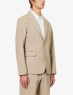 Snow Peak Air Comfort Single-breasted Regular-fit Woven Blazer -KOOPES Clothing Shop R04159201 BEIGE ALT02