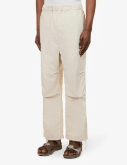 Snow Peak Takibi Ripstop Regular-fit Mid-rise Cotton-blend Trousers -KOOPES Clothing Shop R04159211 ECRU ALT02