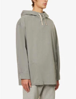 Snow Peak Funnel-neck Dropped-shoulder Oversized Cotton Hooded Anorak -KOOPES Clothing Shop R04159213 GREY ALT02