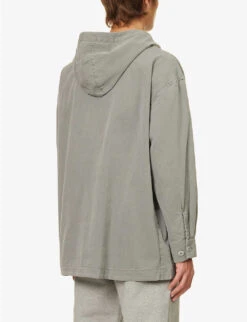 Snow Peak Funnel-neck Dropped-shoulder Oversized Cotton Hooded Anorak -KOOPES Clothing Shop R04159213 GREY ALT03