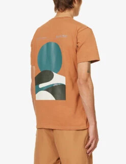 Snow Peak Relaxin' Fieldscape Brand-print Cotton-blend T-shirt 10 Snow Peak Relaxin' Fieldscape Brand-print Cotton-blend T-shirt -KOOPES Clothing Shop R04159216 BROWN ALT03