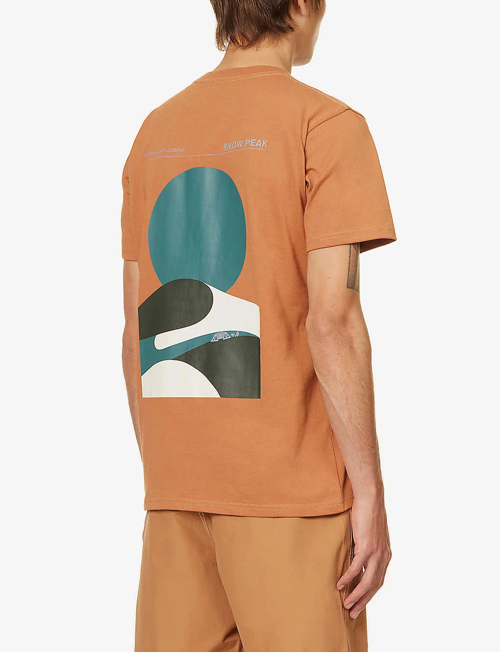 Snow Peak Relaxin' Fieldscape Brand-print Cotton-blend T-shirt 6 Snow Peak Relaxin' Fieldscape Brand-print Cotton-blend T-shirt - Image 4