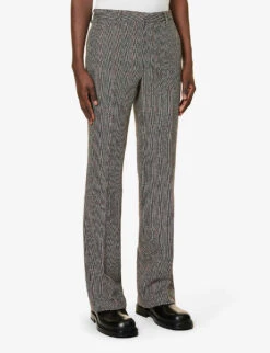 Dries Van Noten Check-print Straight-leg Wool Trousers 9 Dries Van Noten Check-print Straight-leg Wool Trousers -KOOPES Clothing Shop R04161185 BLACK ALT02