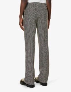Dries Van Noten Check-print Straight-leg Wool Trousers 10 Dries Van Noten Check-print Straight-leg Wool Trousers -KOOPES Clothing Shop R04161185 BLACK ALT03