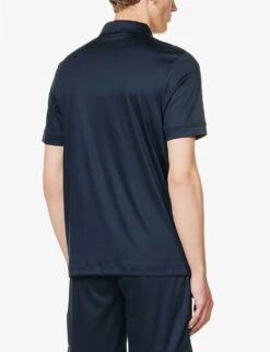 Branded-patch Short-sleeved Cotton-jersey Polo Shirt 11 Branded-patch Short-sleeved Cotton-jersey Polo Shirt -KOOPES Clothing Shop R04161943 TWILIGHTBLUE ALT03