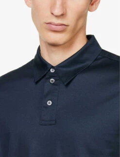 Branded-patch Short-sleeved Cotton-jersey Polo Shirt 13 Branded-patch Short-sleeved Cotton-jersey Polo Shirt -KOOPES Clothing Shop R04161943 TWILIGHTBLUE ALT05