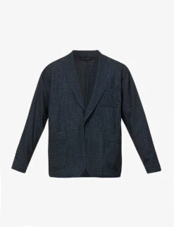 Checked Single-breasted Wool Jacket