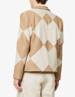 Naimbana Diamond-pattern Wool Blazer -KOOPES Clothing Shop R04162392 CREAMBEIGE ALT03