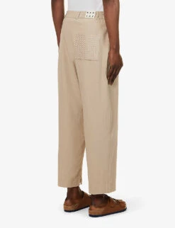 El Pepe Cross-stich Straight-leg Regular-fit Organic-cotton Trousers -KOOPES Clothing Shop R04162494 PRALINE ALT03