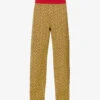 Marni Geometric-print Relaxed-fit High-rise Woven-knit Trousers