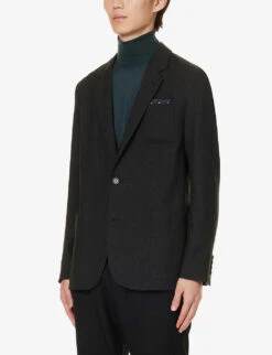 PAUL SMITH Single-breasted Notched-lapel Regular-fit Wool Blazer -KOOPES Clothing Shop R04165092 ANTHRACITE ALT02