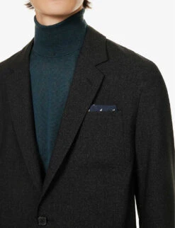 PAUL SMITH Single-breasted Notched-lapel Regular-fit Wool Blazer -KOOPES Clothing Shop R04165092 ANTHRACITE ALT04