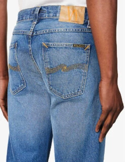 Nudie Jeans Gritty Jackson Relaxed-fit Straight-leg Organic-cotton Denim Jeans -KOOPES Clothing Shop R04165216 BLUETRACES ALT04