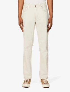 Nudie Jeans Gritty Jackson Belt-loop Regular-fit Organic-denim Jeans -KOOPES Clothing Shop R04165217 CLAYWHITE ALT02