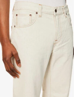 Nudie Jeans Gritty Jackson Belt-loop Regular-fit Organic-denim Jeans -KOOPES Clothing Shop R04165217 CLAYWHITE ALT04