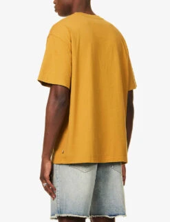 Leaf Logo-print Cotton-jersey T-shirt 10 Leaf Logo-print Cotton-jersey T-shirt -KOOPES Clothing Shop R04165314 MUSTARD ALT03