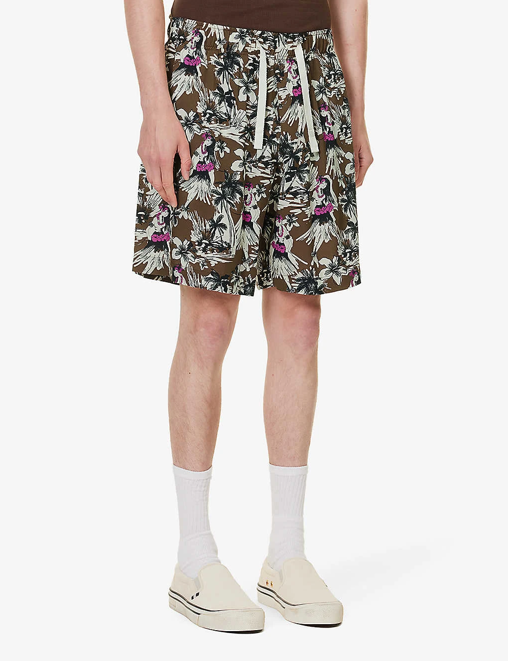 Palm Angels Hula Cargo Graphic-print Crepe Shorts 5 Palm Angels Hula Cargo Graphic-print Crepe Shorts - Image 3