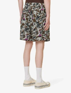 Palm Angels Hula Cargo Graphic-print Crepe Shorts 10 Palm Angels Hula Cargo Graphic-print Crepe Shorts -KOOPES Clothing Shop R04166056 BEIGEBUTTER ALT03