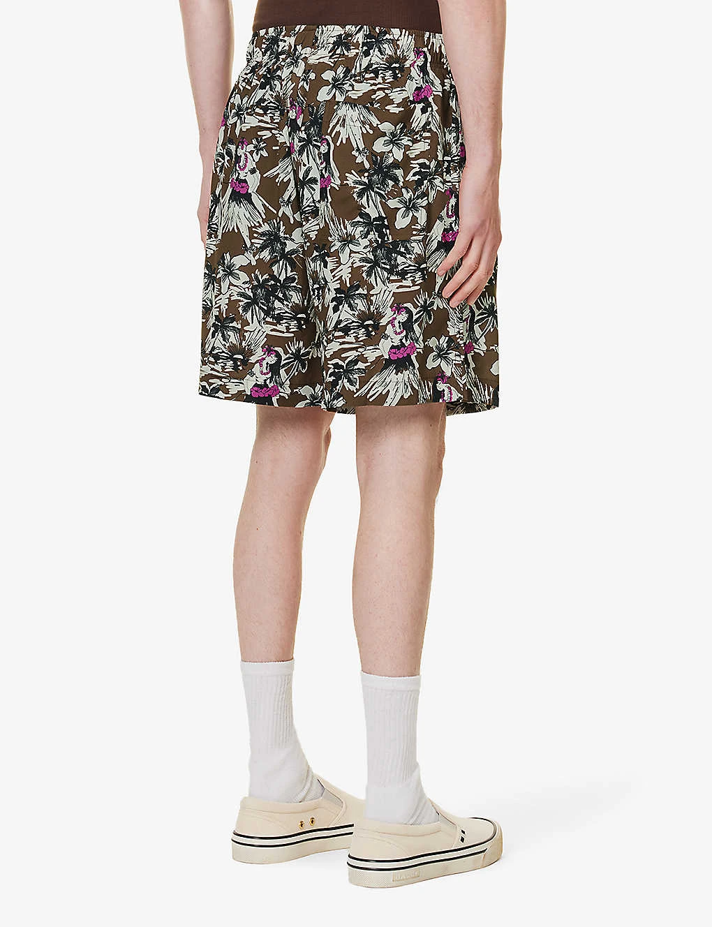 Palm Angels Hula Cargo Graphic-print Crepe Shorts 6 Palm Angels Hula Cargo Graphic-print Crepe Shorts - Image 4