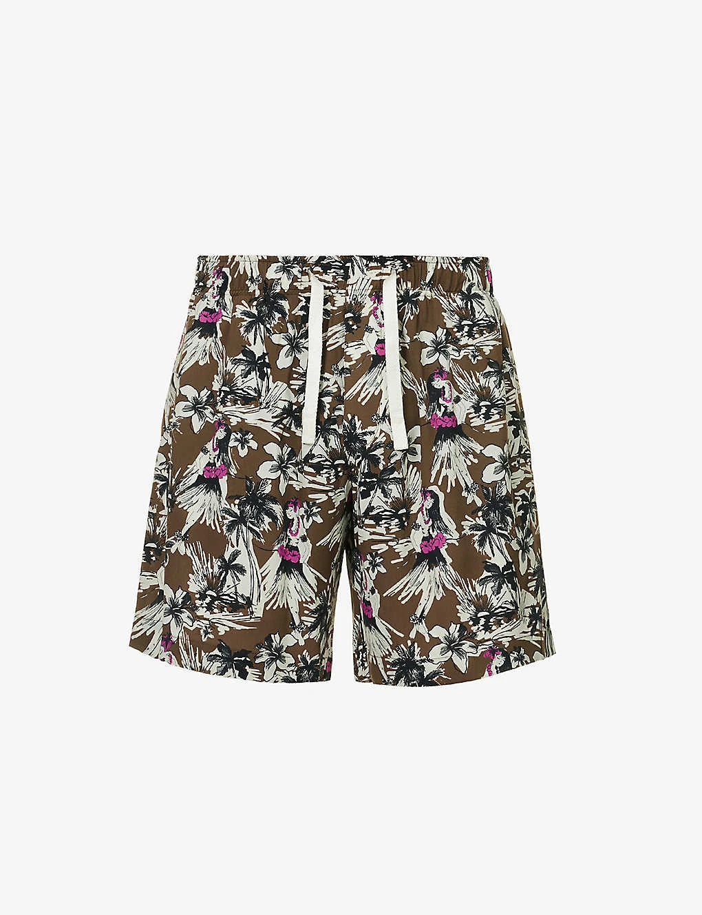 Palm Angels Hula Cargo Graphic-print Crepe Shorts 3 Palm Angels Hula Cargo Graphic-print Crepe Shorts