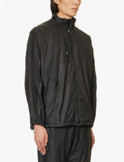 Tech Contrast-panel Oversized Shell Hooded Windbreaker Jacket 9 Tech Contrast-panel Oversized Shell Hooded Windbreaker Jacket -KOOPES Clothing Shop R04166399 BLACK ALT02