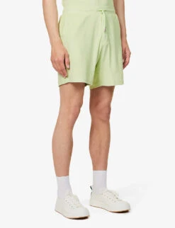 Terry-toweling Texture Cotton-blend Shorts -KOOPES Clothing Shop R04167481 COTTONGREEN ALT02