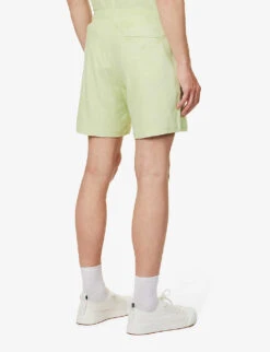 Terry-toweling Texture Cotton-blend Shorts -KOOPES Clothing Shop R04167481 COTTONGREEN ALT03