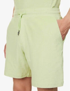 Terry-toweling Texture Cotton-blend Shorts -KOOPES Clothing Shop R04167481 COTTONGREEN ALT04
