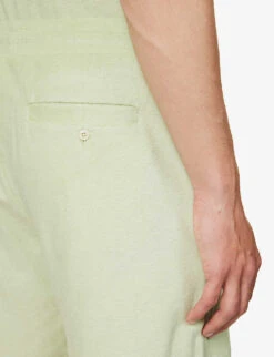 Terry-toweling Texture Cotton-blend Shorts -KOOPES Clothing Shop R04167481 COTTONGREEN ALT05