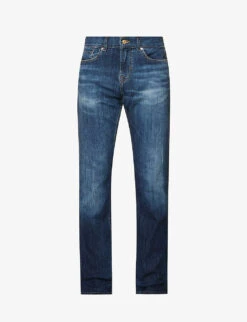 7 For All Mankind Slimmy Monterey Belt-loop Slim-fit Stretch-denim Jeans