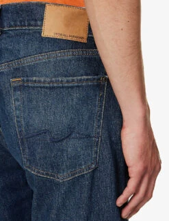 7 For All Mankind The Straight Depart Straight-leg Mid-rise Stretch-denim Jeans -KOOPES Clothing Shop R04167705 DARKBLUE ALT05