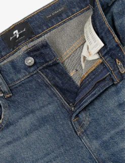 7 For All Mankind The Straight Depart Straight-leg Mid-rise Stretch-denim Jeans -KOOPES Clothing Shop R04167705 DARKBLUE ALT06