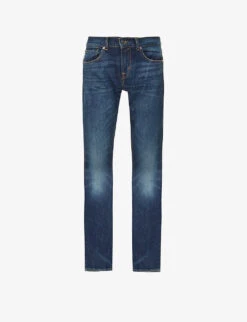 7 For All Mankind The Straight Depart Straight-leg Mid-rise Stretch-denim Jeans