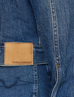 7 For All Mankind Perfect Faded-wash Regular-fit Stretch-denim Jacket -KOOPES Clothing Shop R04167723 MIDBLUE ALT05