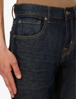 7 For All Mankind The Straight Walk The Trucks Straight-leg Mid-rise Stretch-denim Jeans -KOOPES Clothing Shop R04167725 DARKBLUE ALT04