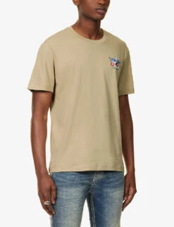 True Religion Original Buddha Logo-print Cotton-jersey T-shirt -KOOPES Clothing Shop R04168092 TRAVERTINE ALT02