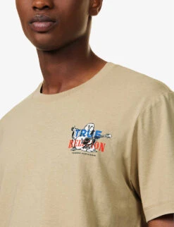 True Religion Original Buddha Logo-print Cotton-jersey T-shirt -KOOPES Clothing Shop R04168092 TRAVERTINE ALT04