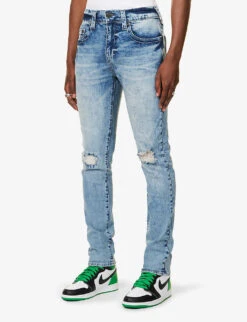True Religion Rocco Faded-wash Brand-embroidered Skinny Stretch-cotton Jeans -KOOPES Clothing Shop R04168112 TORRENTIALMEDIUMWASH ALT02