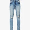 True Religion Rocco Faded-wash Brand-embroidered Skinny Stretch-cotton Jeans