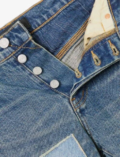 Repair Tapered-leg Low-rise Stretch-denim Jeans -KOOPES Clothing Shop R04168525 DKINDIGO ALT05