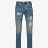 Repair Tapered-leg Low-rise Stretch-denim Jeans -KOOPES Clothing Shop R04168525 DKINDIGO M