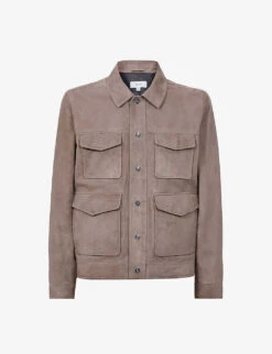 Reiss Ballina Patch-pocket Suede Jacket