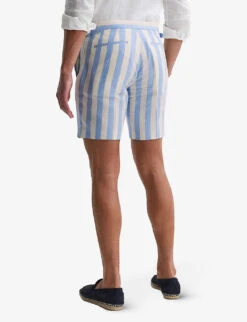 Reiss Fresno Striped Linen-blend Shorts -KOOPES Clothing Shop R04168965 BLUEMULTI ALT03