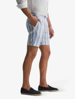 Reiss Fresno Striped Linen-blend Shorts -KOOPES Clothing Shop R04168965 BLUEMULTI ALT04