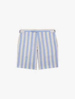 Reiss Fresno Striped Linen-blend Shorts