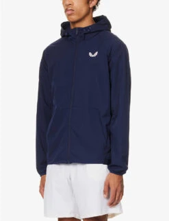 CASTORE Capsule Logo-print Stretch-woven Hoody -KOOPES Clothing Shop R04170800 NAVY ALT02