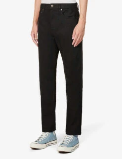 Tapered-leg Mid-rise Organic Stretch-denim Jeans 11 Tapered-leg Mid-rise Organic Stretch-denim Jeans -KOOPES Clothing Shop R04171485 RINSESTAYBLACK ALT02